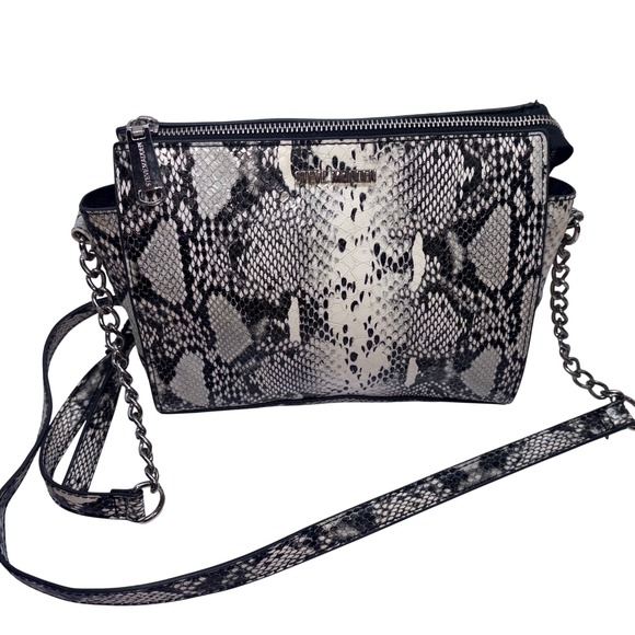 Steve Madden Handbags - Crossbody Bag Blexi Womens Black White Snakeskin Steve Madden